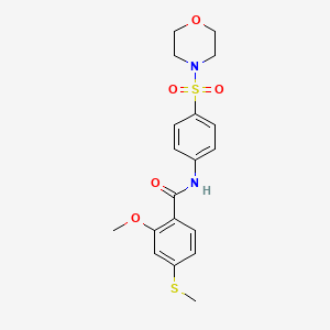 molecular formula C19H22N2O5S2 B3470052 2-methoxy-4-(methylthio)-N-[4-(4-morpholinylsulfonyl)phenyl]benzamide 