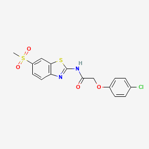 2-(4-chlorophenoxy)-N-[6-(methylsulfonyl)-1,3-benzothiazol-2-yl]acetamide