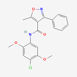 molecular formula C19H17ClN2O4 B3470093 N-(4-chloro-2,5-dimethoxyphenyl)-5-methyl-3-phenyl-4-isoxazolecarboxamide 