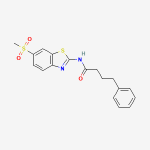 N-[6-(methylsulfonyl)-1,3-benzothiazol-2-yl]-4-phenylbutanamide