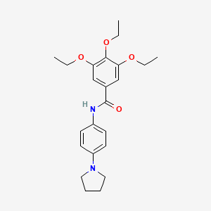 molecular formula C23H30N2O4 B3470115 3,4,5-triethoxy-N-[4-(1-pyrrolidinyl)phenyl]benzamide 