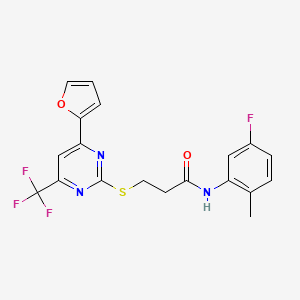 N-(5-fluoro-2-methylphenyl)-3-{[4-(2-furyl)-6-(trifluoromethyl)-2-pyrimidinyl]thio}propanamide