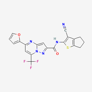 N-(3-cyano-5,6-dihydro-4H-cyclopenta[b]thien-2-yl)-5-(2-furyl)-7-(trifluoromethyl)pyrazolo[1,5-a]pyrimidine-2-carboxamide