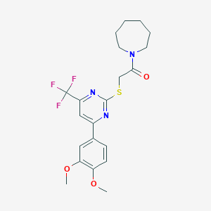 1-({[4-(3,4-dimethoxyphenyl)-6-(trifluoromethyl)-2-pyrimidinyl]thio}acetyl)azepane