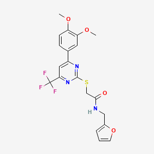 2-{[4-(3,4-dimethoxyphenyl)-6-(trifluoromethyl)-2-pyrimidinyl]thio}-N-(2-furylmethyl)acetamide