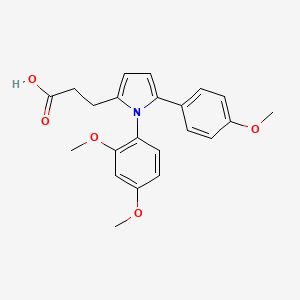 molecular formula C22H23NO5 B3470225 3-[1-(2,4-dimethoxyphenyl)-5-(4-methoxyphenyl)-1H-pyrrol-2-yl]propanoic acid 