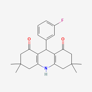 9-(3-fluorophenyl)-3,3,6,6-tetramethyl-3,4,6,7,9,10-hexahydro-1,8(2H,5H)-acridinedione