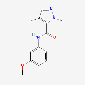 molecular formula C12H12IN3O2 B3470244 4-iodo-N-(3-methoxyphenyl)-1-methyl-1H-pyrazole-5-carboxamide 