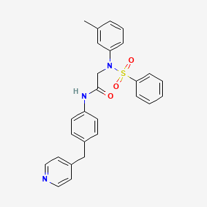 molecular formula C27H25N3O3S B3470249 N~2~-(3-methylphenyl)-N~2~-(phenylsulfonyl)-N~1~-[4-(4-pyridinylmethyl)phenyl]glycinamide 