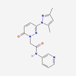 molecular formula C16H16N6O2 B3470307 2-[3-(3,5-dimethyl-1H-pyrazol-1-yl)-6-oxo-1(6H)-pyridazinyl]-N-3-pyridinylacetamide 