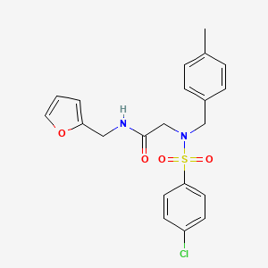 molecular formula C21H21ClN2O4S B3470315 N~2~-[(4-chlorophenyl)sulfonyl]-N~1~-(2-furylmethyl)-N~2~-(4-methylbenzyl)glycinamide 