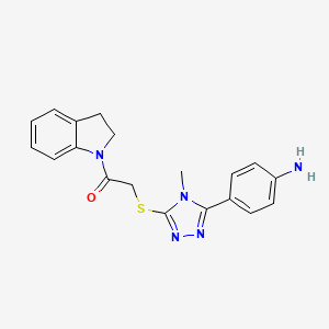 molecular formula C19H19N5OS B3470323 4-(5-{[2-(2,3-dihydro-1H-indol-1-yl)-2-oxoethyl]thio}-4-methyl-4H-1,2,4-triazol-3-yl)aniline 