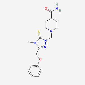 1-{[4-methyl-3-(phenoxymethyl)-5-thioxo-4,5-dihydro-1H-1,2,4-triazol-1-yl]methyl}-4-piperidinecarboxamide