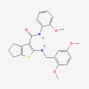 molecular formula C24H26N2O4S B3470351 2-[(2,5-dimethoxybenzyl)amino]-N-(2-methoxyphenyl)-5,6-dihydro-4H-cyclopenta[b]thiophene-3-carboxamide 