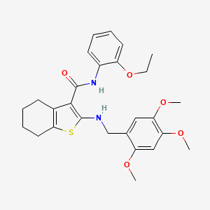 molecular formula C27H32N2O5S B3470372 N-(2-ethoxyphenyl)-2-[(2,4,5-trimethoxybenzyl)amino]-4,5,6,7-tetrahydro-1-benzothiophene-3-carboxamide 