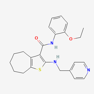 molecular formula C24H27N3O2S B3470383 N-(2-ethoxyphenyl)-2-[(4-pyridinylmethyl)amino]-5,6,7,8-tetrahydro-4H-cyclohepta[b]thiophene-3-carboxamide 