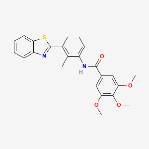 molecular formula C24H22N2O4S B3470388 N-[3-(1,3-benzothiazol-2-yl)-2-methylphenyl]-3,4,5-trimethoxybenzamide 