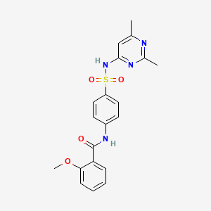 molecular formula C20H20N4O4S B3470399 N-(4-{[(2,6-dimethyl-4-pyrimidinyl)amino]sulfonyl}phenyl)-2-methoxybenzamide 