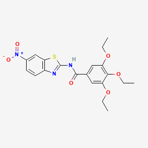 3,4,5-triethoxy-N-(6-nitro-1,3-benzothiazol-2-yl)benzamide