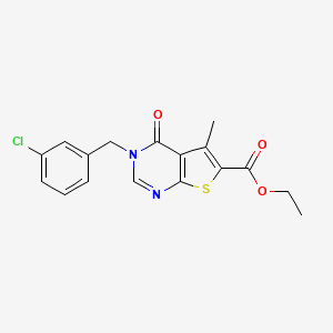 ethyl 3-(3-chlorobenzyl)-5-methyl-4-oxo-3,4-dihydrothieno[2,3-d]pyrimidine-6-carboxylate