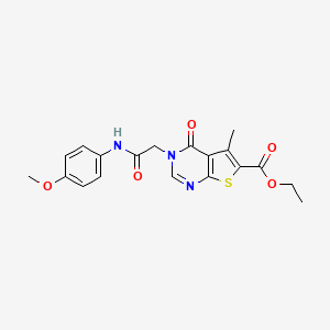 molecular formula C19H19N3O5S B3470429 ethyl 3-{2-[(4-methoxyphenyl)amino]-2-oxoethyl}-5-methyl-4-oxo-3,4-dihydrothieno[2,3-d]pyrimidine-6-carboxylate 