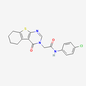 molecular formula C18H16ClN3O2S B3470439 N-(4-chlorophenyl)-2-(4-oxo-5,6,7,8-tetrahydro[1]benzothieno[2,3-d]pyrimidin-3(4H)-yl)acetamide 