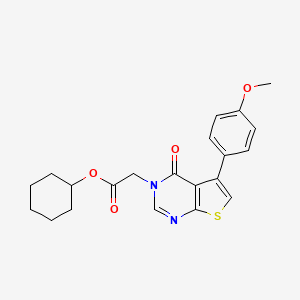 molecular formula C21H22N2O4S B3470452 cyclohexyl [5-(4-methoxyphenyl)-4-oxothieno[2,3-d]pyrimidin-3(4H)-yl]acetate 