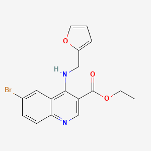 ETHYL 6-BROMO-4-{[(FURAN-2-YL)METHYL]AMINO}QUINOLINE-3-CARBOXYLATE