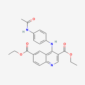 molecular formula C23H23N3O5 B3470473 diethyl 4-{[4-(acetylamino)phenyl]amino}-3,6-quinolinedicarboxylate 