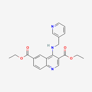 molecular formula C21H21N3O4 B3470479 diethyl 4-[(3-pyridinylmethyl)amino]-3,6-quinolinedicarboxylate 