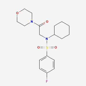 N-cyclohexyl-4-fluoro-N-[2-(4-morpholinyl)-2-oxoethyl]benzenesulfonamide