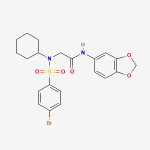 N-(2H-1,3-benzodioxol-5-yl)-2-(N-cyclohexyl-4-bromobenzenesulfonamido)acetamide