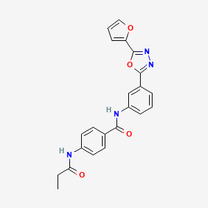 N-{3-[5-(2-furyl)-1,3,4-oxadiazol-2-yl]phenyl}-4-(propionylamino)benzamide