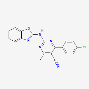 2-(1,3-benzoxazol-2-ylamino)-4-(4-chlorophenyl)-6-methyl-5-pyrimidinecarbonitrile