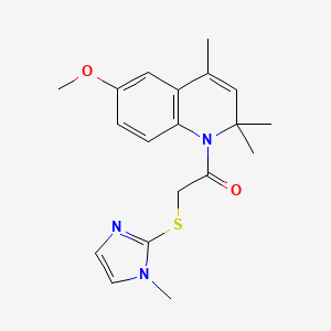 molecular formula C19H23N3O2S B3470581 1-(6-METHOXY-2,2,4-TRIMETHYL-1,2-DIHYDROQUINOLIN-1-YL)-2-[(1-METHYL-1H-IMIDAZOL-2-YL)SULFANYL]ETHAN-1-ONE 