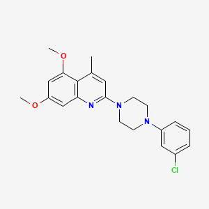 2-[4-(3-chlorophenyl)-1-piperazinyl]-5,7-dimethoxy-4-methylquinoline