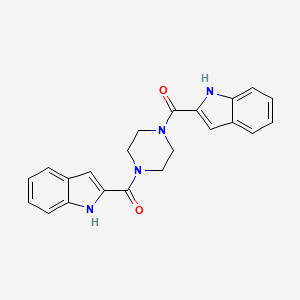 molecular formula C22H20N4O2 B3470600 2,2'-(1,4-piperazinediyldicarbonyl)bis-1H-indole 