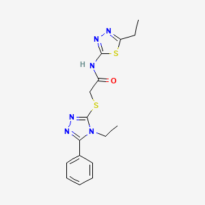 2-[(4-ethyl-5-phenyl-4H-1,2,4-triazol-3-yl)thio]-N-(5-ethyl-1,3,4-thiadiazol-2-yl)acetamide