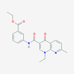 ethyl 3-{[(1-ethyl-7-methyl-4-oxo-1,4-dihydro-1,8-naphthyridin-3-yl)carbonyl]amino}benzoate