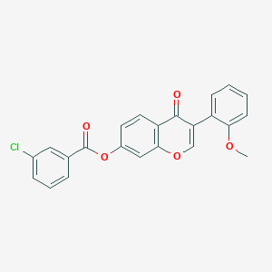 3-(2-methoxyphenyl)-4-oxo-4H-chromen-7-yl 3-chlorobenzoate