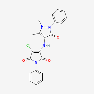 3-chloro-4-[(1,5-dimethyl-3-oxo-2-phenyl-2,3-dihydro-1H-pyrazol-4-yl)amino]-1-phenyl-1H-pyrrole-2,5-dione