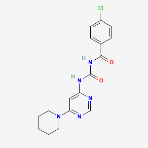 4-chloro-N-({[6-(1-piperidinyl)-4-pyrimidinyl]amino}carbonyl)benzamide