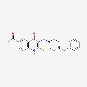 6-acetyl-3-[(4-benzylpiperazin-1-yl)methyl]-2-methyl-1H-quinolin-4-one