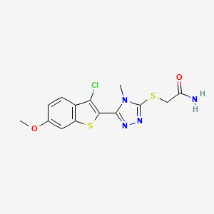 2-{[5-(3-chloro-6-methoxy-1-benzothien-2-yl)-4-methyl-4H-1,2,4-triazol-3-yl]thio}acetamide