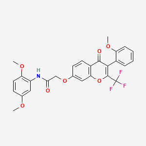 N-(2,5-dimethoxyphenyl)-2-{[3-(2-methoxyphenyl)-4-oxo-2-(trifluoromethyl)-4H-chromen-7-yl]oxy}acetamide