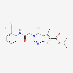 isopropyl 5-methyl-4-oxo-3-(2-oxo-2-{[2-(trifluoromethyl)phenyl]amino}ethyl)-3,4-dihydrothieno[2,3-d]pyrimidine-6-carboxylate