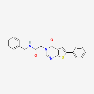 molecular formula C21H17N3O2S B3470934 N-benzyl-2-(4-oxo-6-phenylthieno[2,3-d]pyrimidin-3(4H)-yl)acetamide 