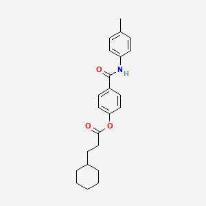 molecular formula C23H27NO3 B3470954 4-{[(4-methylphenyl)amino]carbonyl}phenyl 3-cyclohexylpropanoate 