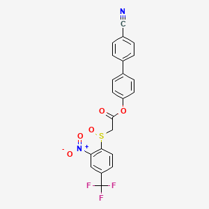 molecular formula C22H13F3N2O5S B3470966 4'-cyano-4-biphenylyl {[2-nitro-4-(trifluoromethyl)phenyl]sulfinyl}acetate 