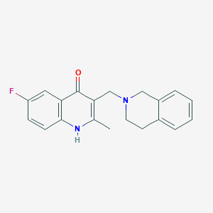 3-(3,4-dihydro-2(1H)-isoquinolinylmethyl)-6-fluoro-2-methyl-4-quinolinol